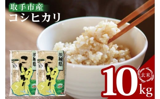 【数量限定】R7年産取手市産コシヒカリ 玄米10kg（5kg×2袋）|お米 米 こしひかり コシヒカリ玄米 茨城県 取手市（BS004）
