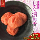 【ふるさと納税】【A級品】【2.7kg（900g×3）】紀州南高梅 しそ漬け梅 塩分10％ / 梅干し 梅干 うめぼし 南高梅 しそ梅 しそ梅干し シソ 紫蘇 国産 梅 うめ ウメ 完熟 健康 ご飯のお供 お取り寄せ お茶うけ 和歌山県 田辺市 前田農園