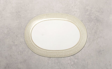 【美濃焼】結花 楕円皿 2点セット（ｼﾙﾊﾞｰ）【Felice-フェリーチェ-藤田陶器】 食器 おしゃれ オーバル プレート[MBX137]