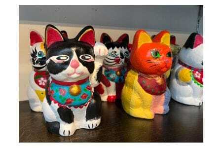 ご縁をつなぐ招き猫 ／ 工芸品 手作り 和紙 山口県 No.172