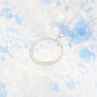 ふるさと納税 山梨県 プラチナ 0.33ctダイヤモンド　サークルペンダントネックレス　HH019062 |  | 01