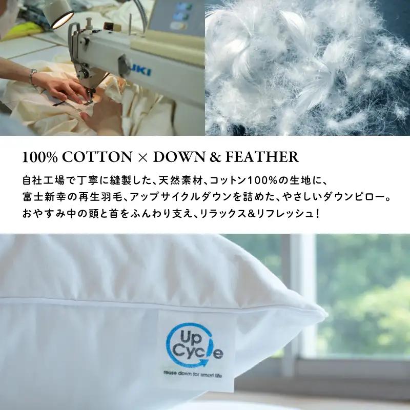 【富士新幸謹製】 50×70cm ダウンピロー「サステナブルな羽毛」アップサイクルダウン羽毛枕※着日指定不可 DSI006　