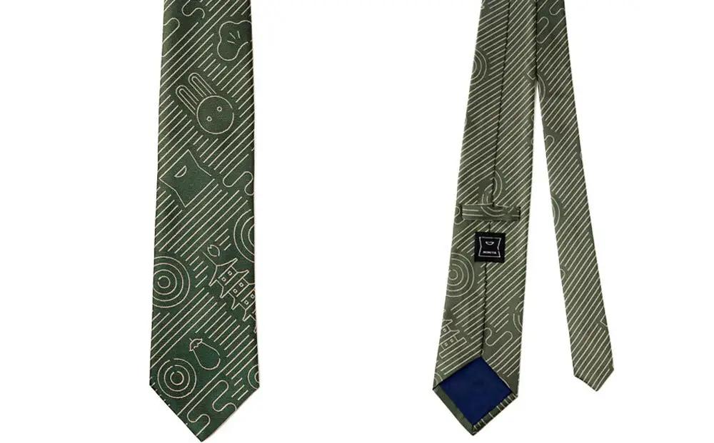 【高島屋選定品】三三屋(みみや)×NEKADO(ネカド) 西陣織のネクタイ(砂紋) グリーン｜京都 ネクタイ 人気