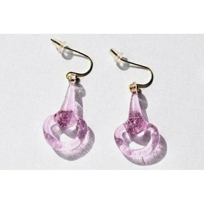 ハーフビットピアス PINK(イヤリングに変更可) | ピアス アクセサリー