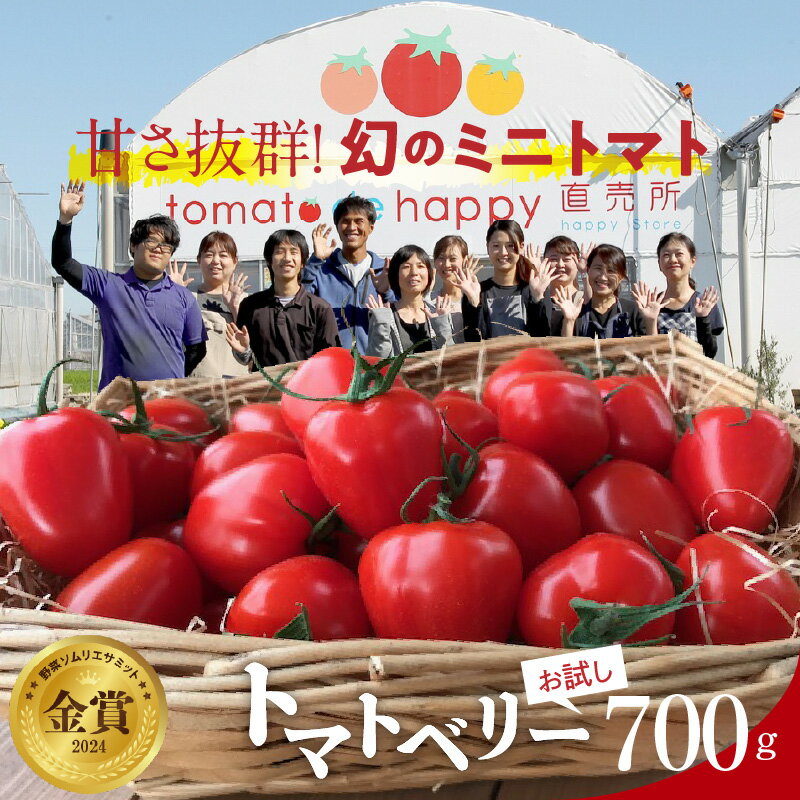 【ふるさと納税】【2026年度予約分】お試し トマト 甘さ抜群 トマト嫌い 食べられるトマトベリー 700g 1月 〜 4月 発送 野菜ソムリエサミット 金賞 受賞 長田農園 幻 ミニトマト とまと 野菜 やさい フルーツ サラダ 健康 リコピン お取り寄せグルメ 国産 野菜 新鮮