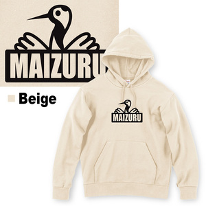 MAIZURU CRANE 鶴 パーカー オリジナルステッカー入り 舞鶴 鶴 メンズ レディース Wフードプルパーカー 9.7オンス 長袖