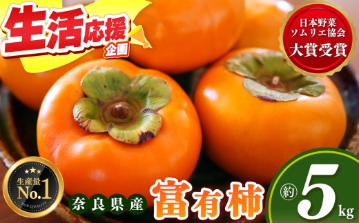 【 日本野菜ソムリエ協会 大賞 受賞 】 富有柿  約 5kg  （ 17～20個 ）| リピーター 多数 大人気 人気 富有 柿 かき フルーツ 果物 奈良県 五條市 西岡農園 贈答用 ギフト プレゼント おすすめ 11月 12月 発送 カキ 秋の味覚 旬 甘い 大容量 農家直送 産地直送 グルメ お取り寄せ 送料無料 高評価 食物繊維 豊富 美容 健康 低農薬 有機質肥料