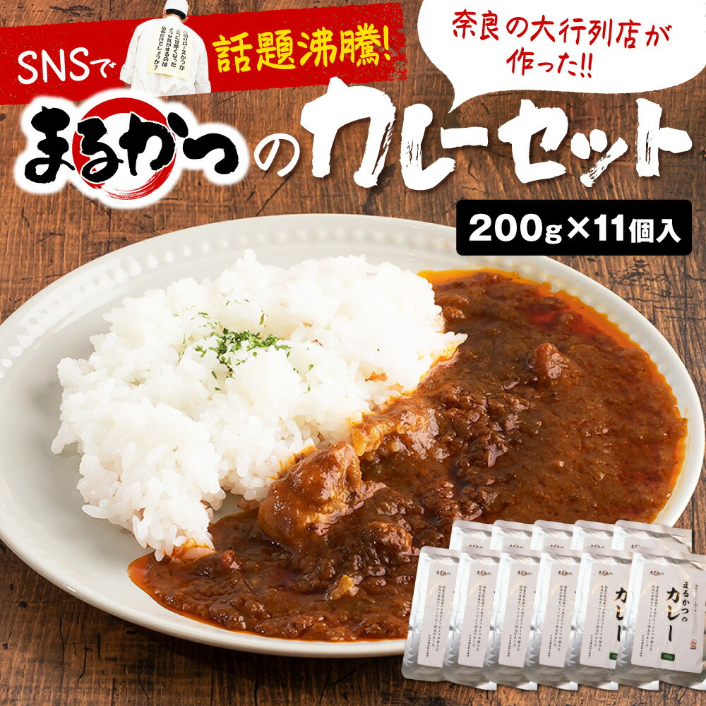 【ふるさと納税】カレーライス まるかつのカレー 200g×11個 大行列のお店 名店 カレー レトルト レトルトカレー スパイス 豚 ひき肉 手軽 簡単 ギフト プレゼント 自宅用 手土産 贈答品 内祝い SNS話題 ふるさと納税 返礼品 なら 奈良県 奈良市 U-31
