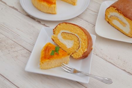 S041-001A_スイーツセット(あまくさ晩柑チーズケーキ・宝島ロール)　/ ケーキ チーズケーキ ロールケーキ 生クリーム
