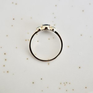 【ジュエリー】K10 イエローゴールド 2色のブルートパーズリング 指輪 保証書付 NR-1844