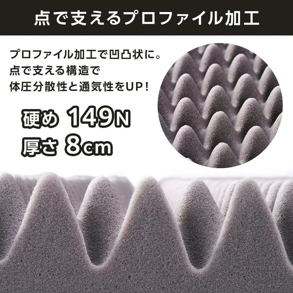 マットレス シングル 高反発 厚さ8cm ウレタン リバーシブルカバー アイリスオーヤマ Sサイズ MAKK8-S