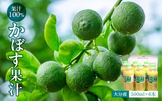 【大分県】【果汁100％】【無添加】カボス果汁　500ml×6本 大分県 果汁 飲料 さわやか 果汁100％ ストレート 常温 水不使用 カクテル かぼす 柑橘 F10041