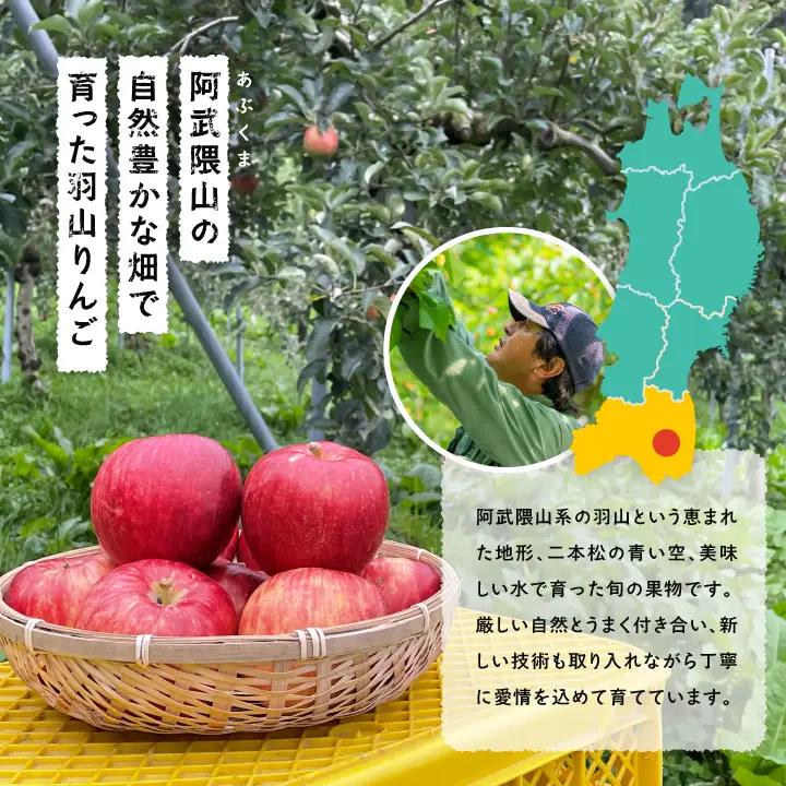 りんごジュース 果汁100% 羽山のりんご ほっぺくん 大瓶（1L×2本）|りんごジュース【羽山果樹組合】