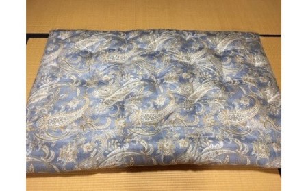 【浅井ふとん店】素朴なコットン敷布団＜抗菌・防ダニ＞/セミダブルロング・ブルー