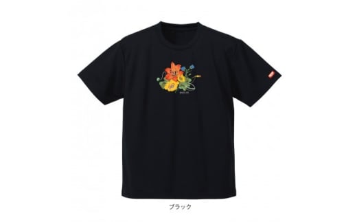 JTTA公認　卓球ユニフォーム＜男女兼用(ドライ):XLサイズ＞フラワー　ブラック【1667454】