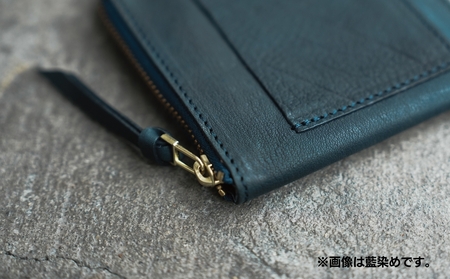 [Botanical Leather] ファスナーウォレット (カラー：栗染め(ブラック))