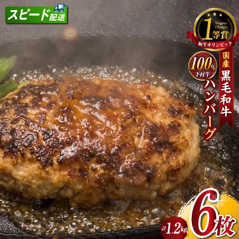 東浦町特産『下村牛』黒毛和牛100%手作りハンバーグ（200g×6枚）｜ハンバーグ 惣菜 冷凍 東浦町
