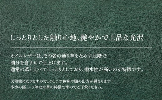 コニー（ 金具を使わないハンドバッグ ）（ オイルレザー・グリーン）　BK095
