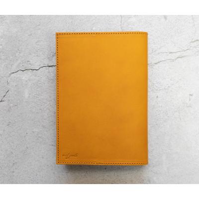 ふるさと納税 大川市 mafpinto ブックカバー 新書サイズ 本革 イエロー