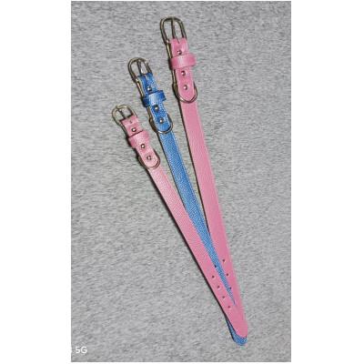 ふるさと納税 豊能町 ペット用品(首輪) 牛革シボ型押しラメカラー・ピンク首輪#24 |  | 01