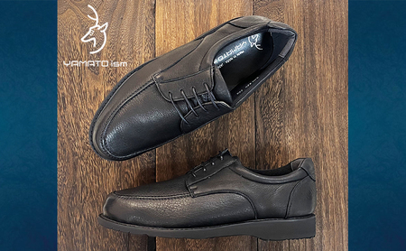 倭イズム ( ヤマトイズム ) 鹿革 4E シューズ 紳士靴 YAN220 （ ブラック ） 【 ファッション 靴 シューズ 革製品 革靴 】 【 お洒落 レザーシューズ やわらかい 快適 履き心地 】 BN003 25.0cm