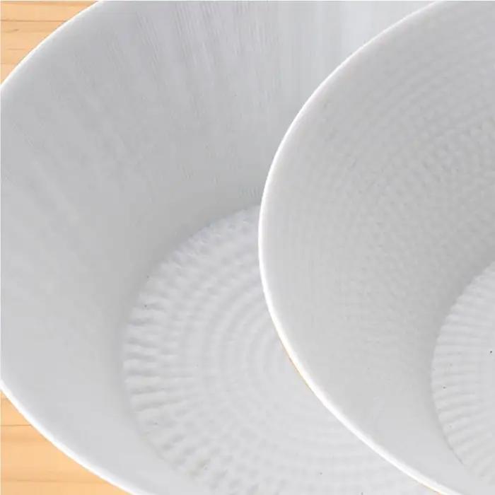 【波佐見焼】 白磁手彫 朝顔ボウル どんぶり 2点セット 食器 皿 【一真陶苑】 [BB34]  波佐見焼