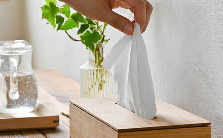 ティッシュケース ヤマザクラ ソフトパック専用 1点 / 無垢材 シンプル インテリア / 瀬戸市 / トリックフォアトリート[BBAQ006]