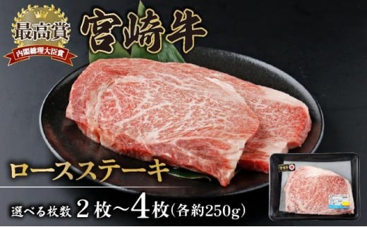 
                  ＜選べる容量＞宮崎牛ロースステーキセット 計500g～1kg
                