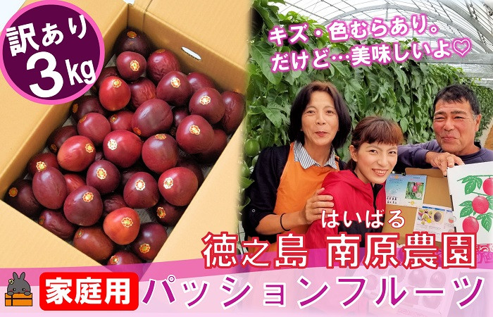 
            2245 《今が旬！》【訳あり】南原(はいばる)農園さんの家庭用パッションフルーツ（約３kg） ( 訳有 わけあり 家庭用 キズ 色むら サイズ違い パッションフルーツ 果物 フルーツ 旬 南国 香り 奄美 徳之島 鹿児島 美味しい )
          