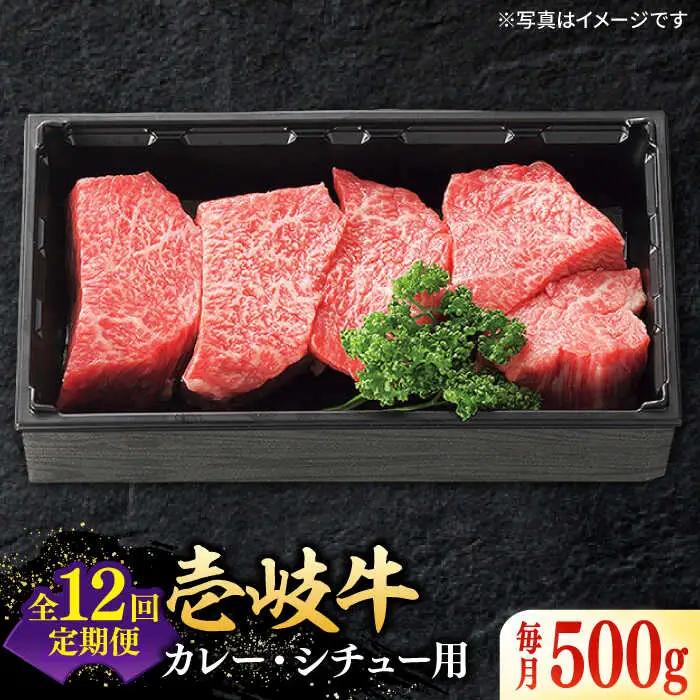 【全12回定期便】 特選 壱岐牛 すね肉 500g（カレー・シチュー用）《壱岐市》【太陽商事】[JDL084] 冷凍配送 黒毛和牛 A5ランク 肉 牛肉 黒毛和牛 ブランド牛 カレー シチュー 赤身 チマキ 煮込み ブロック 156000 156000円 九州