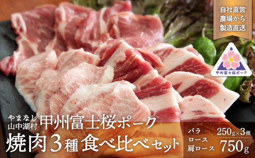 甲州富士桜ポーク 焼肉食べ比べ YB019
