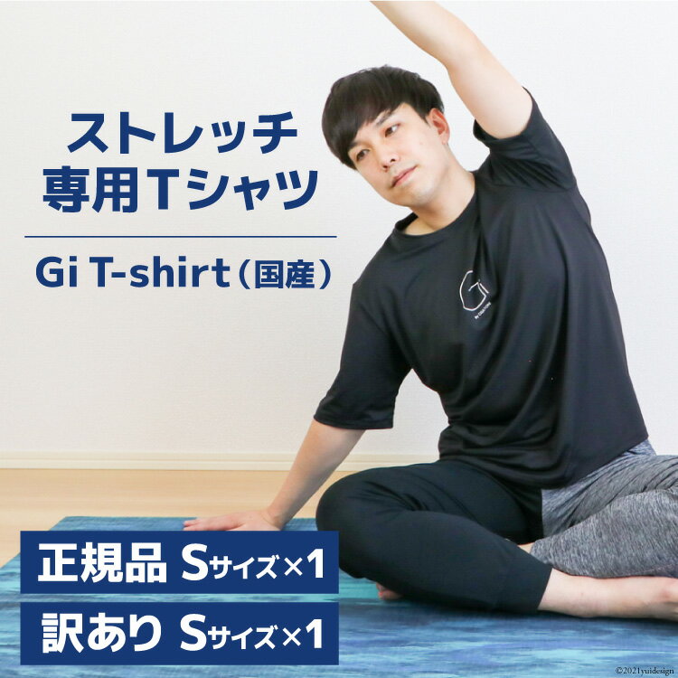 【ふるさと納税】【ストレッチ専用Tシャツ2枚】Gi T-shirt（国産）正規品Sサイズ・訳ありSサイズ [Gi by OGATORE 宮城県 気仙沼市 20563620] Tシャツ 半袖 黒 黒色 メンズ レディース ストレッチ オガトレ