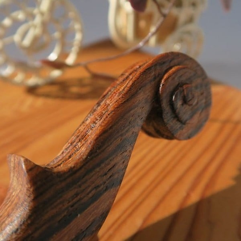 木製かんざし　スクロール型 選べる 素材 ボコーテ 黒檀 木製 かんざし 緩みにくい 塗装不使用 固定型 飾り用 経年変化 耐久性 髪飾り 和風アクセサリー ヘアアクセ ヘアアクセサリー 愛知県 小牧