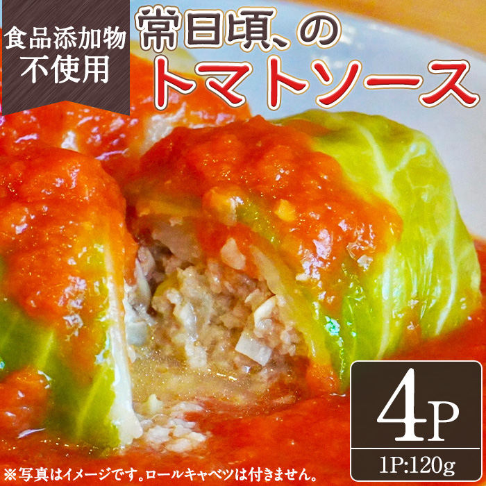 No.1314-B 素材にこだわったトマトソース(120g×4袋) トマトソース 惣菜 添加物不使用 簡単調理 湯煎 冷凍 数量限定【常日頃、】