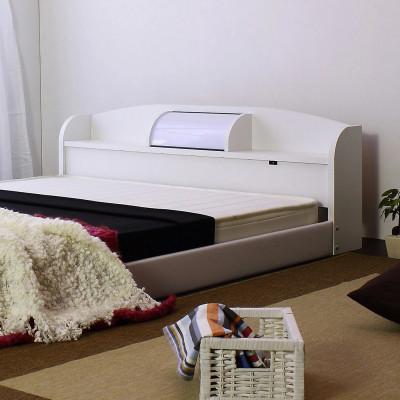 ふるさと納税 知立市 【組立付き】190セミシングルベッド(ホワイト)ポケットコイルマットレス付(1427)