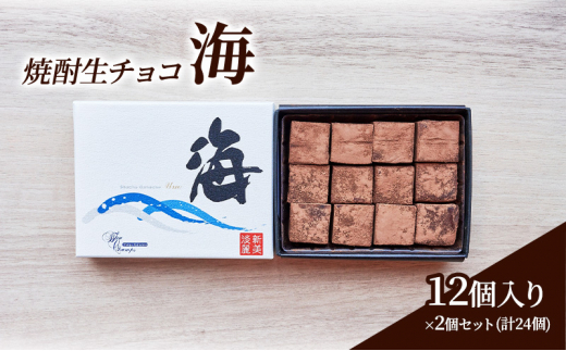 チョコレート 焼酎 生チョコ 「海」12個入り×2個 セット (合計24個) チョコ ※配送不可：北海道、沖縄、離島