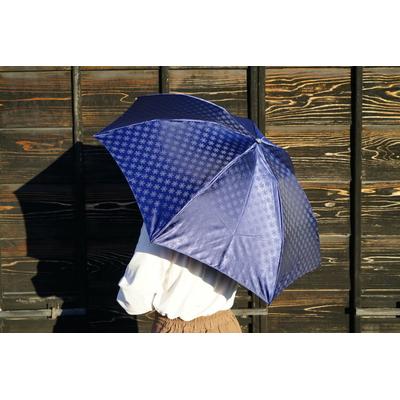 ふるさと納税 古河市 雪華模様の折り畳み傘(サイズ55cm)カラー:ネイビー | 傘 かさ 折りたたみ傘 _BL02