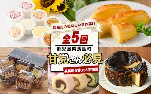 
            ＜定期便・毎月発送全5回＞甘党さん必見！長島町の甘いもん定期便 nagashima-1519
          