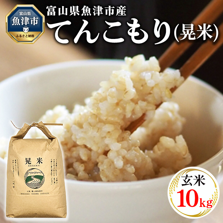 【令和8年度米】【農家直送】環境配慮「魚津のてんこもり（晃米）」10kg（玄米） ※2026年11月～発送