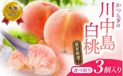 【秀品】川中島白桃 食べきりやすい3個入り【kgr501-kawa-ta3】