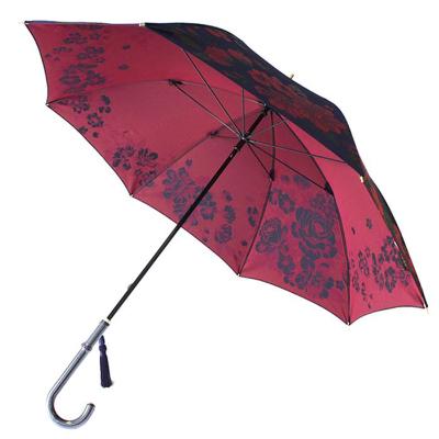 ふるさと納税 富士河口湖町 槙田商店【晴雨兼用】長傘 ”絵おり”  大バラ:紺 |  | 02