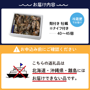 【2026年2月下旬発送】宮原水産 かき 殻付き 40～45個 ku005-013-02-3-25
