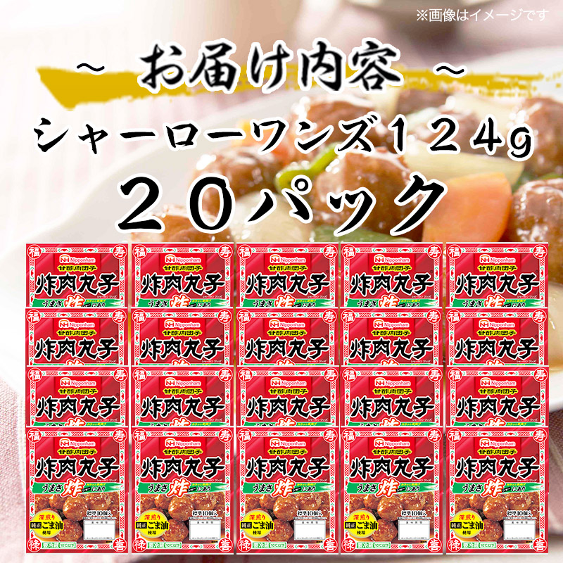 シャーローワンズ 計2.48kg （124g（標準10個入）×20パック） 肉 団子 甘酢 お弁当