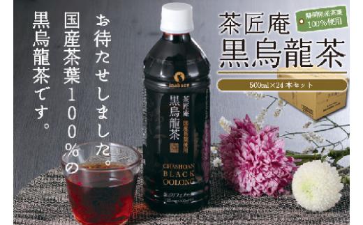 静岡県産 黒烏龍茶 500ml × 24本 ペットボトル 黒ウーロン茶 国産 ポリフェノール配合 いなば園 ウーロン茶 牧之原市 お茶