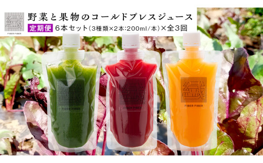 【定期便 全３回】野菜と果物の コールドプレスジュース 200ml × 6本セット 酵素ドリンク デトックス 免疫 ライフスタイル 健康 美容 無添加 野菜 果物 新鮮 有機 無農薬 減農薬 特別栽培 SDGs ジュース 冷凍 解毒 胃腸 やさしい ターンオーバー 代謝 老廃物 新陳代謝