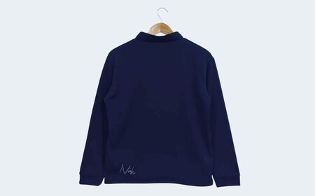 メンズ エアライトログジップロングスリーブモックネックシャツ/ネイビー/Lサイズ ゴルフウェア ゴルフ メンズ ロゴカラー モックネック 紺色 おしゃれ コーデ｜石川県 小松市【有限会社ドオム】