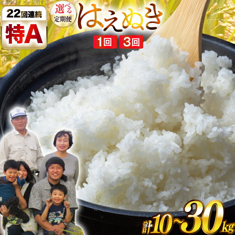【ふるさと納税】 米 令和7年産 はえぬき 10kg 1回 3回 定期便 [tk06ays950008 山形県 高畠町 金子農園] 精米 白米 米 お米 ブランド米 ごはん ご飯 コメ kome 3ヶ月 10キロ 30kg 30キロ
