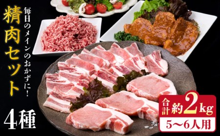 【使いやすい豚肉＆牛肉セット】毎日のメインのおかずを彩る 精肉 セット 4種 計約2?s 5?6人前《糸島》【糸島ミートデリ工房】 [ACA204]