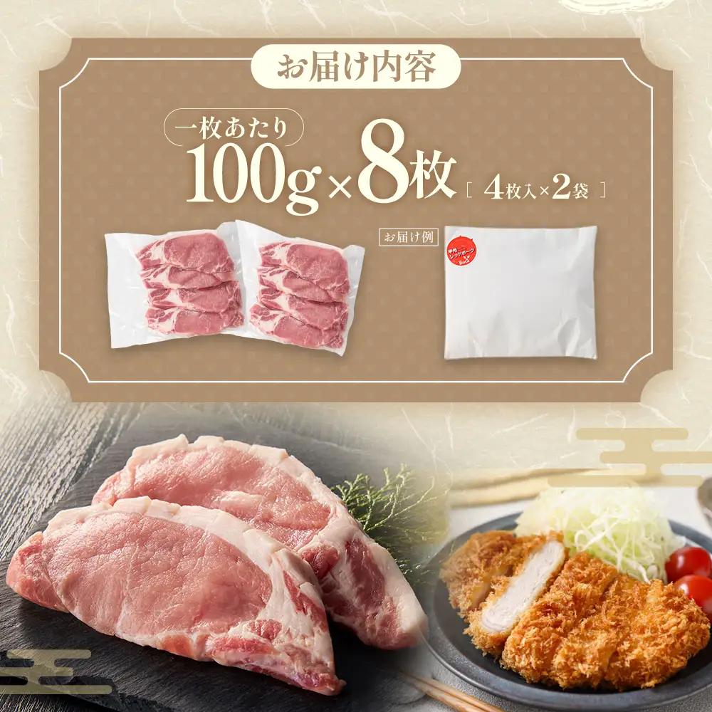 【山梨レッドポーク】カツ・ソテー用 100g×8枚 計800g 豚肉 肉 豚ロース 厚切り 厚切 トンカツ とんかつ ポークソテー ロース切身 国産 冷凍 山梨県 甲斐市 Y-13