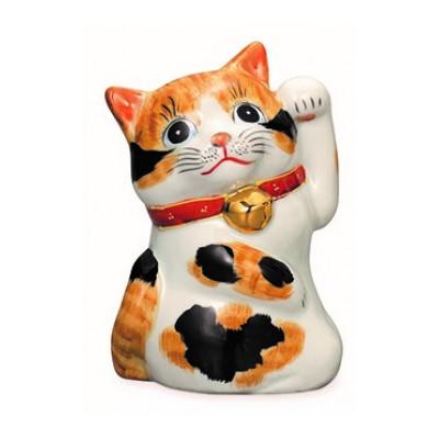 ふるさと納税 能美市 九谷焼　4号招き猫　毛長三毛